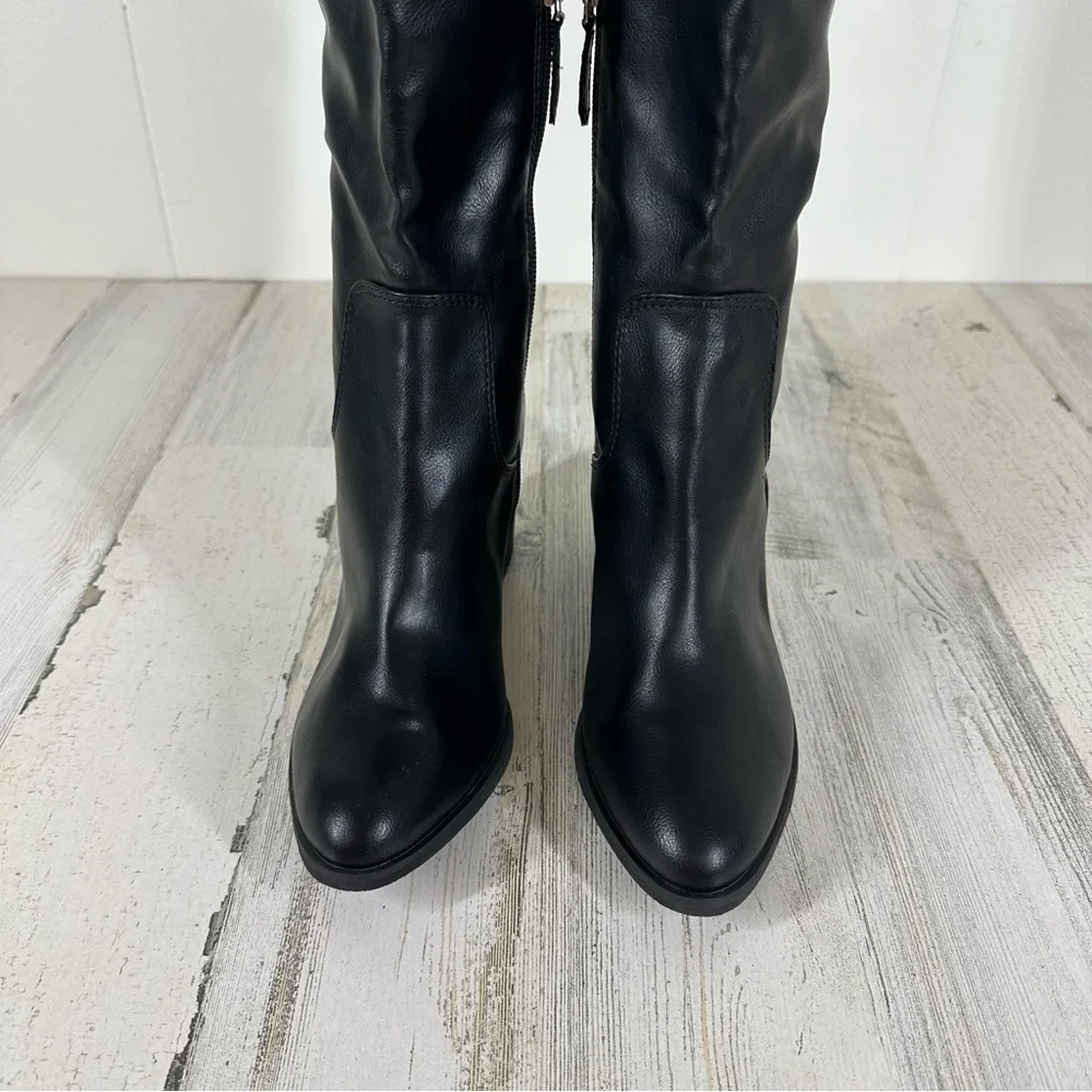 NEW BP. Luke‎ Black Side Zip Block Heel Over The Knee Boots #993